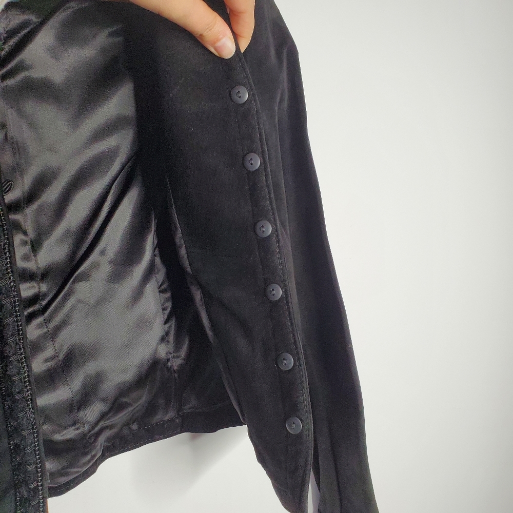 Vintage Danier black suede cropped button down jacket size small - Picture 12 of 16